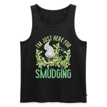 I'm Just Here For Smudging Wohnung Ausräuchern - Männer Premium Bio Tank Top - Schwarz - Vorne - Michal (187cm)