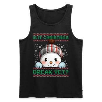 Is It Christmas Break Yet? Cute Snowman Teacher - Men's Premium Organic Tank Top - black - Front - Michal (187cm)