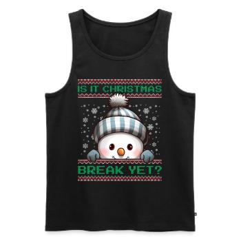 Is It Christmas Break Yet? Cute Snowman Teacher - Men's Premium Organic Tank Top - black - Front - Michal (187cm)
