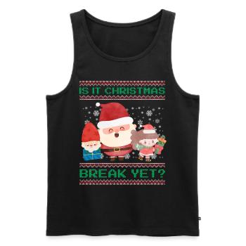 Is It Christmas Break Yet? Santa Claus teacher - Men's Premium Organic Tank Top - black - Front - Michal (187cm)