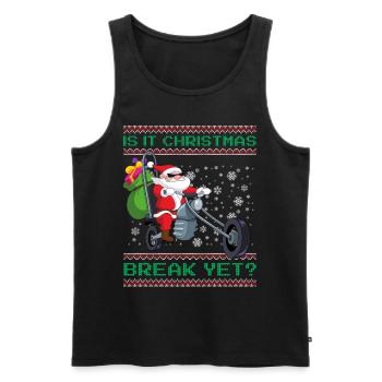 Is It Christmas Break Yet? Santa Claus Teacher - Men's Premium Organic Tank Top - black - Front - Michal (187cm)