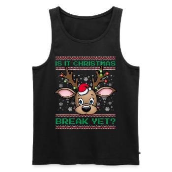 Is It Christmas Break Yet? Reindeer for teachers - Men's Premium Organic Tank Top - black - Front - Michal (187cm)
