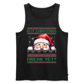 Is It Christmas Break Yet? Santa Claus Teacher - Men's Premium Organic Tank Top - black - Front - Michal (187cm)