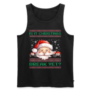 Is It Christmas Break Yet? Santa Claus teacher - Men's Premium Organic Tank Top - black - Front - Michal (187cm)