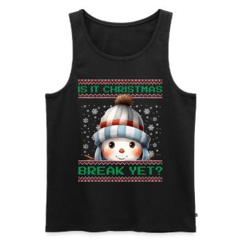 Is It Christmas Break Yet? Cute Snowman Teacher - Men's Premium Organic Tank Top - black - Front - Michal (187cm)