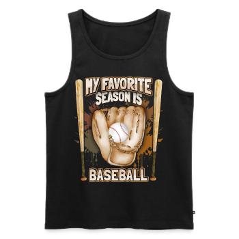 Baseball, Drôle De Sport Dire Gant De Baseball - Débardeur bio Premium Homme - noir - Devant - AI Model Male 178 light (178cm)