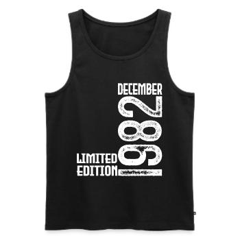 Geburtstagsgeschenk Dezember 1982. Dezember 1982. - Männer Premium Bio Tank Top - Schwarz - Vorne - Michal (187cm)