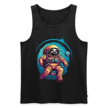 Faultier Astronaut Weltraum Raumfahrt Geschenk - Männer Premium Bio Tank Top - Schwarz - Vorne - AI Model Male 178 light (178cm)