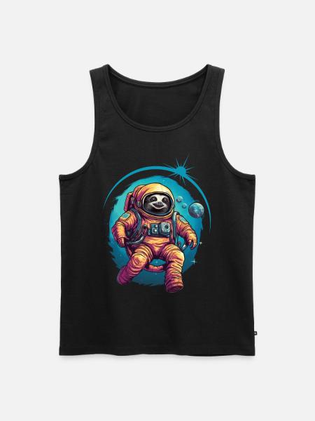 Sloth Astronaut Space Space Gift - Men's Premium Organic Tank Top - black