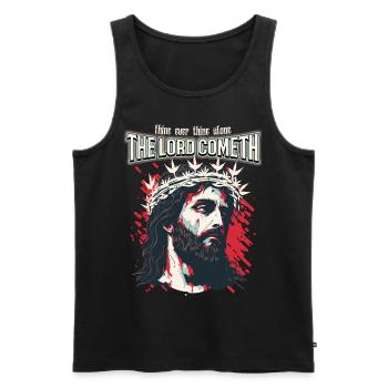 Christlicher Spruch Jesus Christus mit Dornenkrone - Männer Premium Bio Tank Top - Schwarz - Vorne - AI Model Male 178 light (178cm)