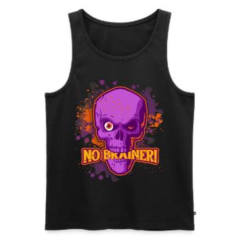Crâne Dessin Animé, Crâne, Zombies Disant - Débardeur bio Premium Homme - noir - Devant - AI Model Male 178 light (178cm)