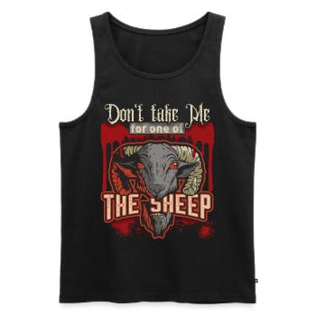Tête de mouton d’horreur de dessin animé, film d’horreur de mouton disant - Débardeur bio Premium Homme - noir - Devant - Michal (187cm)