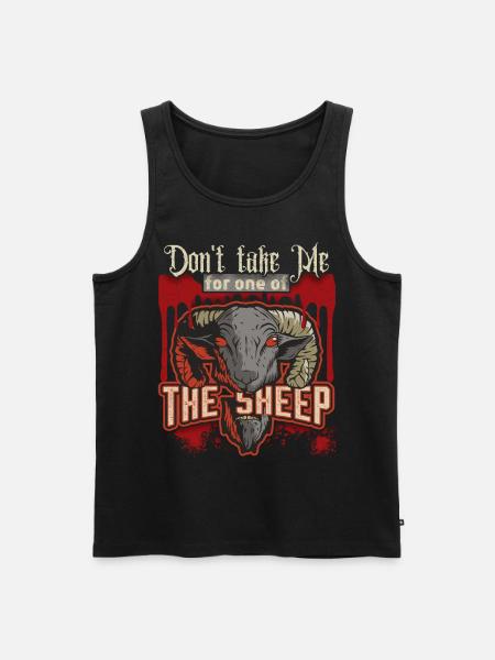 Cartoon Horror Sheep's Head, Sheep Horror Movie Saying - Men's Premium Organic Tank Top - black