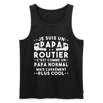 je suis un papa routier / humour papa routier - Débardeur bio Premium Homme - noir - Devant - Michal (187cm)
