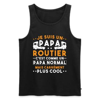 je suis un papa routier / humour papa routier - Débardeur bio Premium Homme - noir - Devant - Michal (187cm)
