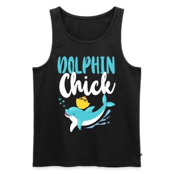 Dolphin Chicken Dolphin Chick - Männer Premium Bio Tank Top - Schwarz - Vorne - AI Model Male 178 light (178cm)