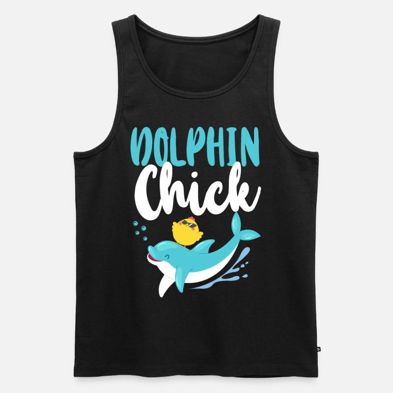 Dolphin Chicken Dolphin Chick - Männer Premium Bio Tank Top - Schwarz
