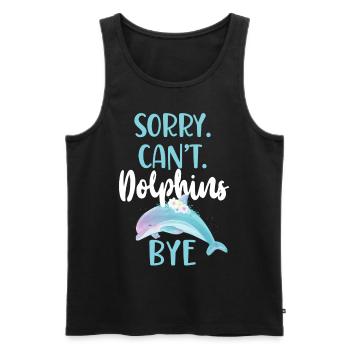 Dolphin Sorry. Cant. Dolphins. - Männer Premium Bio Tank Top - Schwarz - Vorne - AI Model Male 178 light (178cm)