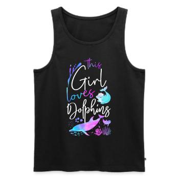 Dolphin This Girl Loves Dolphins - Männer Premium Bio Tank Top - Schwarz - Vorne - AI Model Male 178 light (178cm)