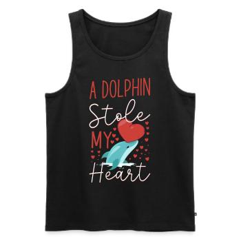 Dauphin Saint Valentin Un Dauphin - Débardeur bio Premium Homme - noir - Devant - Michal (187cm)