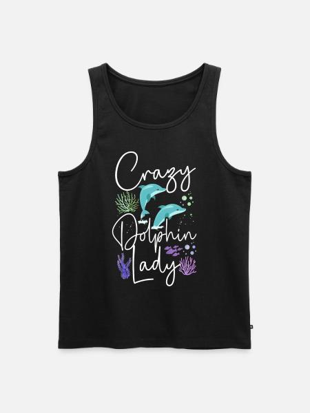 Dolphin Crazy Dolphin Lady - Men's Premium Organic Tank Top - black