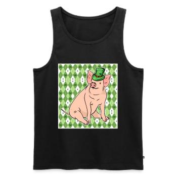 Lucky Pig - Men's Premium Organic Tank Top - black - Front - Michal (187cm)