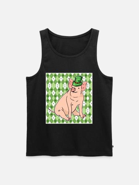 Lucky Pig - Men's Premium Organic Tank Top - black