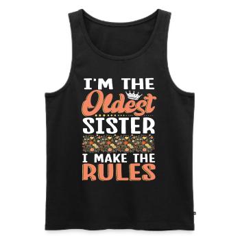 I'm The Oldest Sister I Make The Rules - Männer Premium Bio Tank Top - Schwarz - Vorne - Michal (187cm)