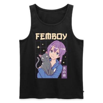 Femboy Crossdressing Crossdresser MTF Anime - Männer Premium Bio Tank Top - Schwarz - Vorne - Michal (187cm)