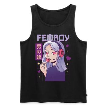 Femboy Crossdressing Crossdresser MTF Anime - Männer Premium Bio Tank Top - Schwarz - Vorne - Michal (187cm)