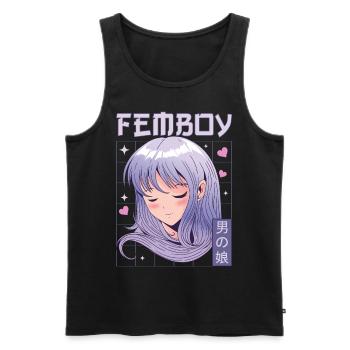 Femboy Crossdressing Crossdresser MTF Anime - Männer Premium Bio Tank Top - Schwarz - Vorne - Michal (187cm)