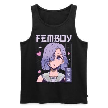 Femboy Crossdressing Crossdresser MTF Anime - Männer Premium Bio Tank Top - Schwarz - Vorne - Michal (187cm)