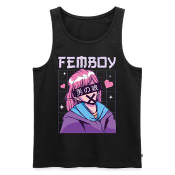 Femboy Crossdressing Crossdresser MTF Anime - Männer Premium Bio Tank Top - Schwarz - Vorne - Michal (187cm)