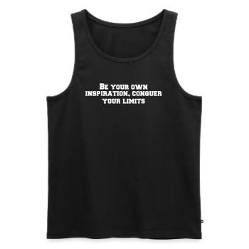 Fitness - Be your own inspiration, conquer your - Men's Premium Organic Tank Top - black - Front - Michal (187cm)