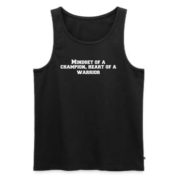 Fitness - Mindset of a champion, heart of a - Men's Premium Organic Tank Top - black - Front - Michal (187cm)