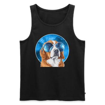 Corgi Wearing Cosmic Eyeglasses Galaxy Dog Lovers - Männer Premium Bio Tank Top - Schwarz - Vorne - Michal (187cm)