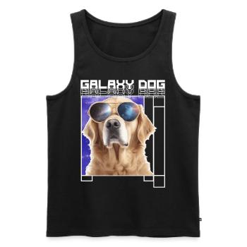 Galaxy Dog Golden Retriever Galaxy Sunglasses Dog - Männer Premium Bio Tank Top - Schwarz - Vorne - Michal (187cm)