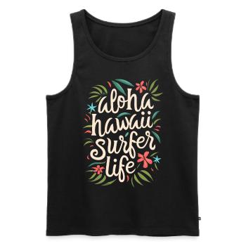 Surfen Surfer Aloha Spruch Zitat - Männer Premium Bio Tank Top - Schwarz - Vorne - AI Model Male 178 light (178cm)