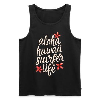 Surfen Surfer Aloha Surfer Life Spruch Zitat - Männer Premium Bio Tank Top - Schwarz - Vorne - AI Model Male 178 light (178cm)