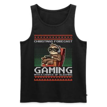 Funny Christmas Forecast Gaming Faultier Ugly Xmas - Männer Premium Bio Tank Top - Schwarz - Vorne - AI Model Male 178 light (178cm)