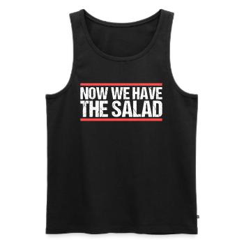 Maintenant, nous avons la salade. Danglais - Débardeur bio Premium Homme - noir - Devant - Michal (187cm)