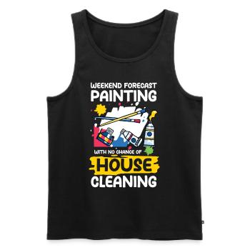 Painting With No Chance Of House Cleaning - Männer Premium Bio Tank Top - Schwarz - Vorne - Michal (187cm)