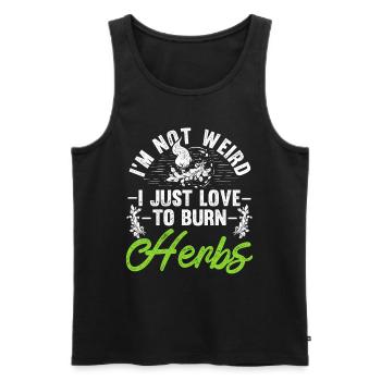 Smudging Wohnung Ausräuchern - Männer Premium Bio Tank Top - Schwarz - Vorne - Michal (187cm)