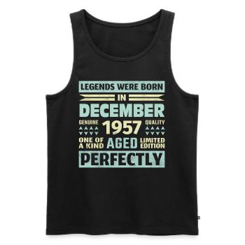 66. Geburtstag Dezember Jahrgang 1957 Vintage - Männer Premium Bio Tank Top - Schwarz - Vorne - Michal (187cm)