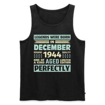 79ème Anniversaire Décembre Millésime 1944 Millésime - Débardeur bio Premium Homme - noir - Devant - Michal (187cm)