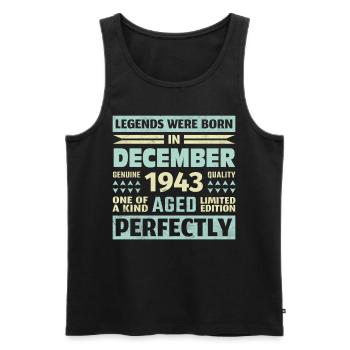 80ème Anniversaire Décembre Millésime 1943 - Débardeur bio Premium Homme - noir - Devant - Michal (187cm)