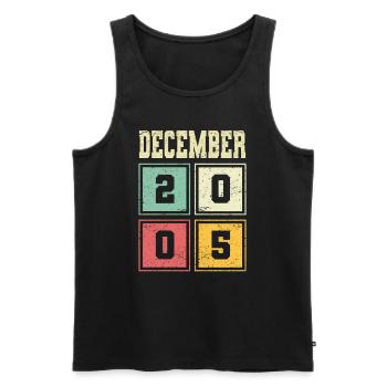 18th Birthday December Vintage 2005 Vintage - Men's Premium Organic Tank Top - black - Front - AI Model Male 178 light (178cm)