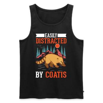 Facilement distrait par Coatis Coati - Débardeur bio Premium Homme - noir - Devant - Michal (187cm)