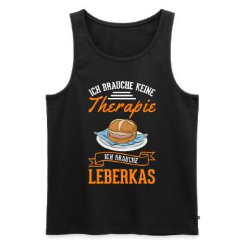 Leberkas Therapie Leberkäse Fleischkäse - Männer Premium Bio Tank Top - Schwarz - Vorne - Michal (187cm)