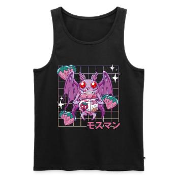 Mothman Strawberry Milk Shake - Men's Premium Organic Tank Top - black - Front - AI Model Male 178 light (178cm)
